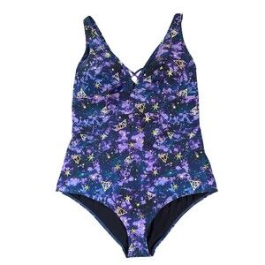 Harry Potter Torid Plus Size Purple Gold Galaxy One Piece Swim Suit Size 3